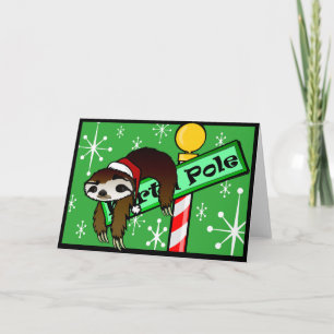CHRISTMAS HELGDAG SLOTH GRAPHIC GREETARD CARD HELGKORT
