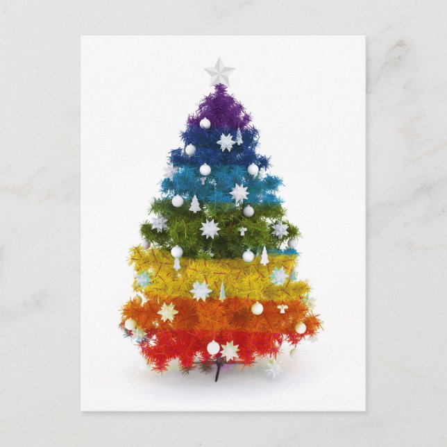 christmas helgdag träd färg lycklig glädje helg vykort (Framsida)