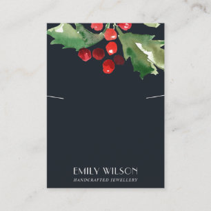 CHRISTMAS HELT BERRY NECKLACE BRACELET VISNING VISITKORT