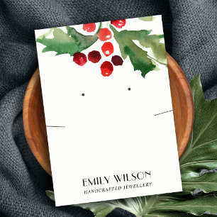 CHRISTMAS HELT BERRY NECKLACE EARRING VISNING VISITKORT