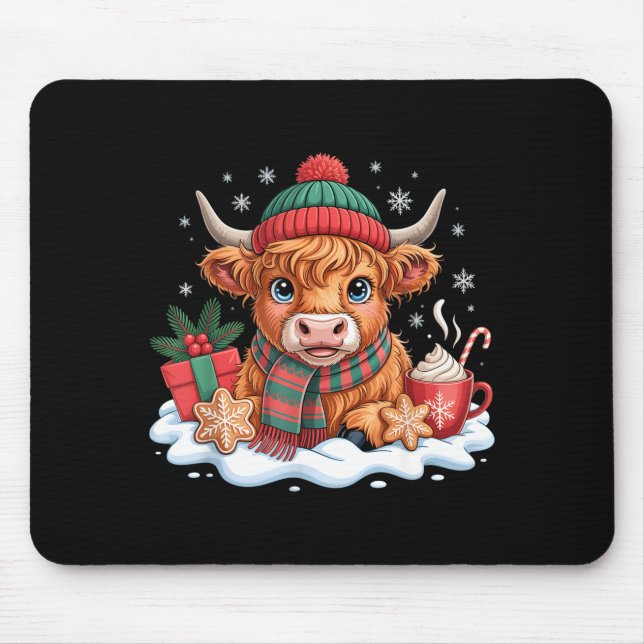 Christmas Highland Cow Cute Heifer Cow Santa Hat M Musmatta (Framsidan)