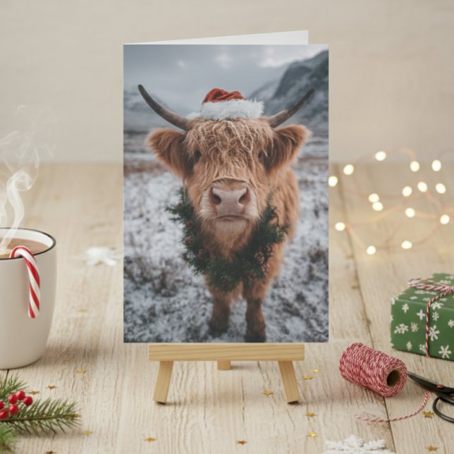 Christmas Highland Cow  Kort (Skapare uppladdad)