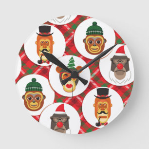 christmas hipster-apor rund klocka