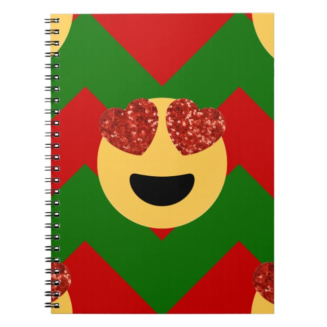 christmas hjärta öga emoji anteckningsbok (Framsidan)