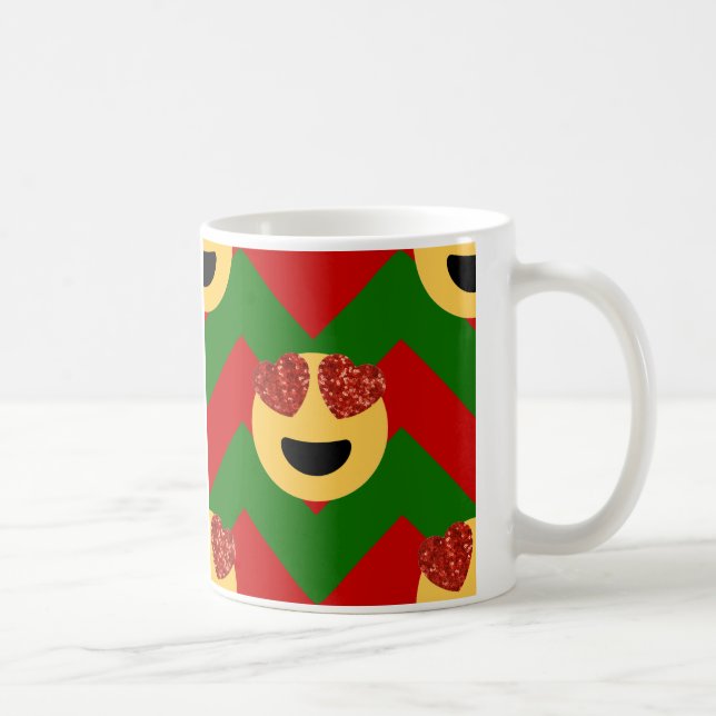 christmas hjärta öga emoji kaffemugg (Höger)