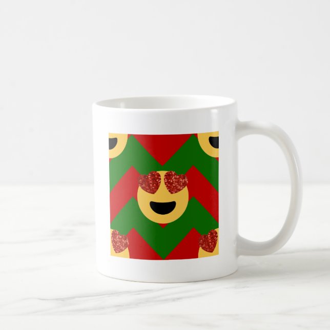 christmas hjärta öga emoji kaffemugg (Höger)