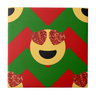 christmas hjärta öga emoji kakelplatta