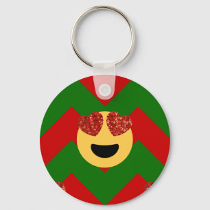 christmas hjärta öga emoji nyckelring