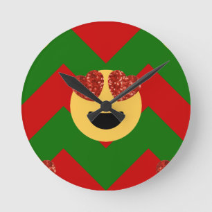 christmas hjärta öga emoji rund klocka