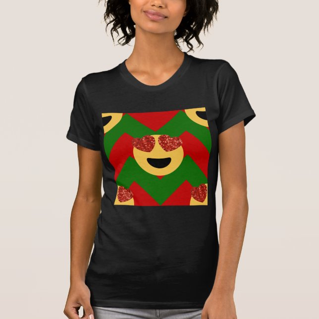 christmas hjärta öga emoji tee (Framsida)