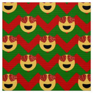 Christmas hjärta öga emoji-väv tyg