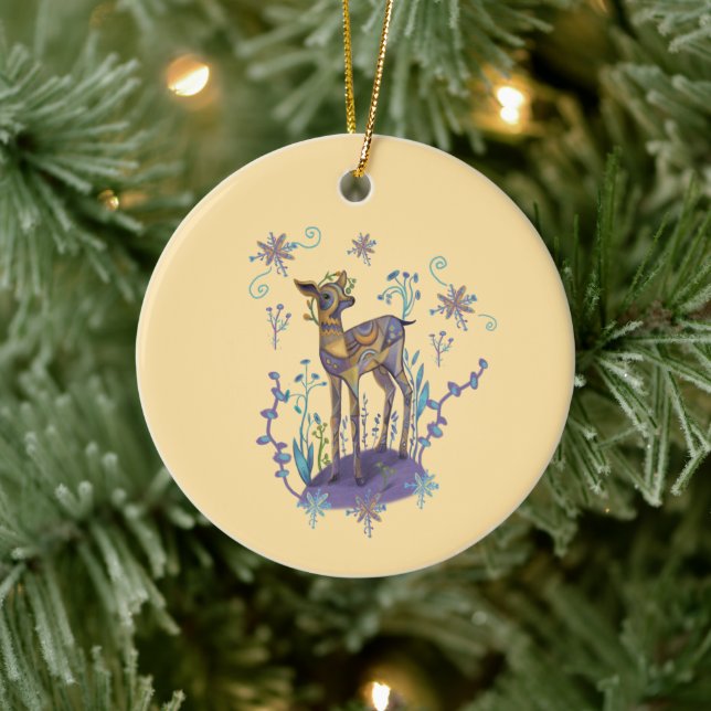 christmas hjort julgransprydnad keramik (Träd)
