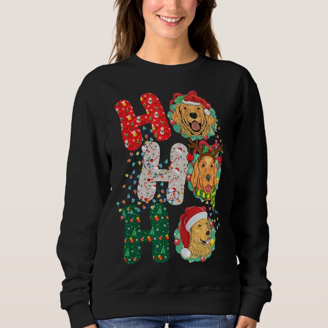 Christmas Ho Ho Ho Golden Retriever Pet 352 T Shirt (Framsida)