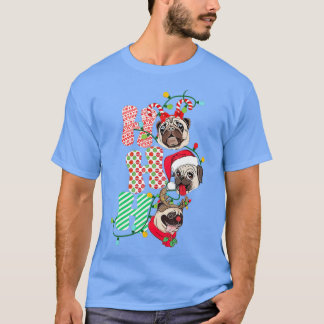 Christmas Ho Ho Ho Pug Dog Lover Funny Happy Holid T Shirt