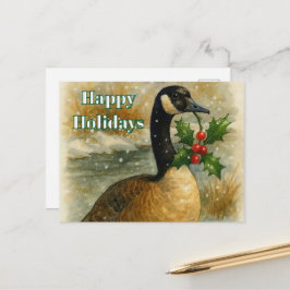 Christmas Holiday Canadian Goose Helg Vykort