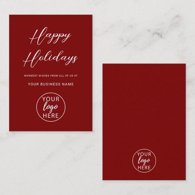 Christmas Holiday Company Logo Anteckningskort (Fram/baksida)