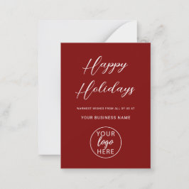 Christmas Holiday Company Logo Anteckningskort