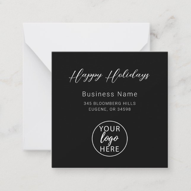 Christmas Holiday Custom Business Logo Anteckningskort (Framsida)