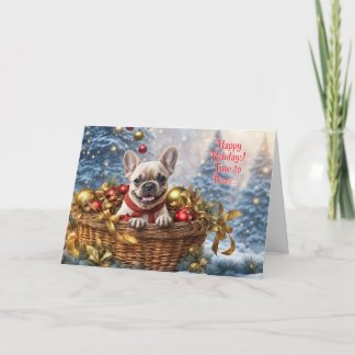 Christmas Holiday Cute and Funny Frenchie Bulldog Kort