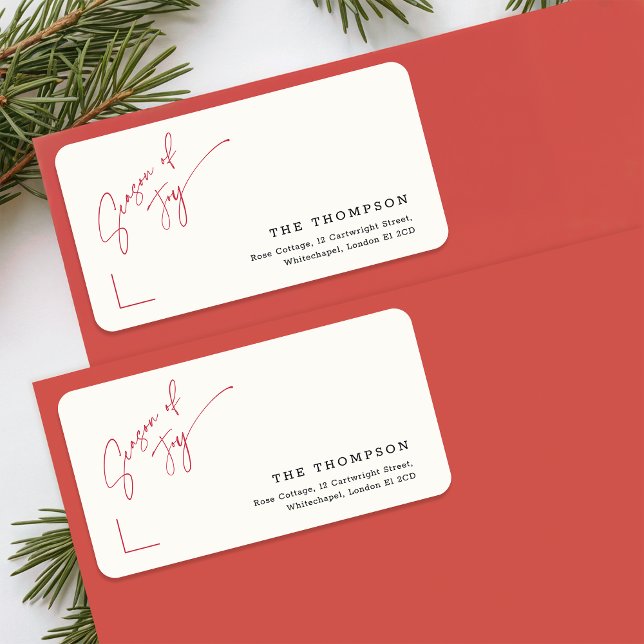 Christmas Holiday Family Name Address Return Adressetikett (Skapare uppladdad)