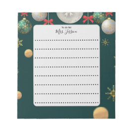 Christmas Holiday Festive Teacher To-Do List Notep Anteckningsblock