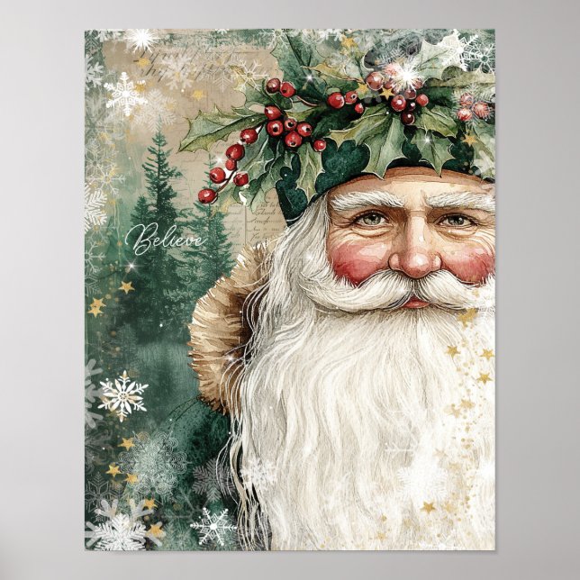 christmas holiday folk santa believe poster (Framsidan)