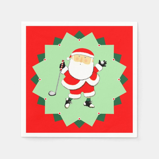 Christmas Holiday Golf Party Pappersservett (Framsidan)
