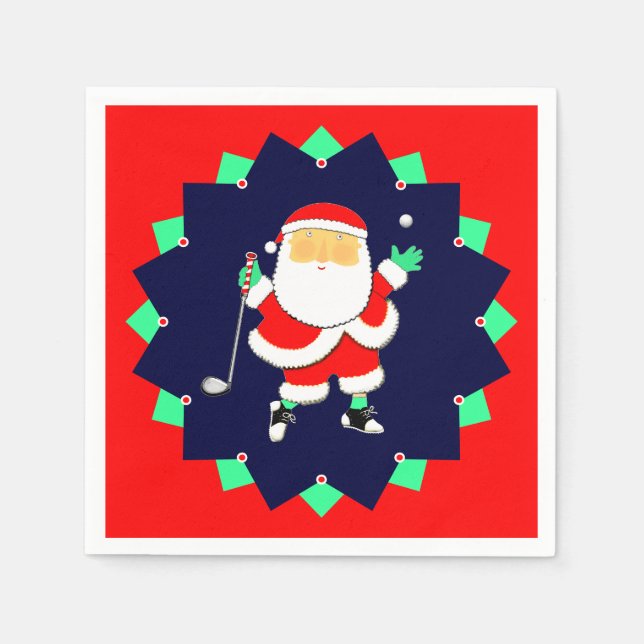 Christmas Holiday Golf Party Pappersservett (Framsidan)