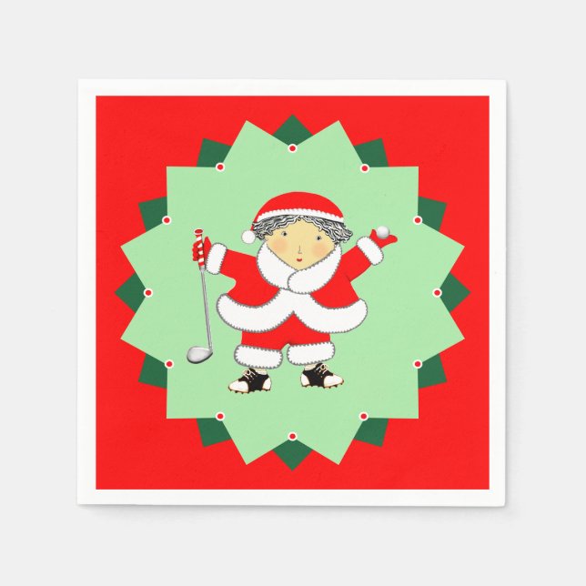 Christmas Holiday Golf Party Pappersservett (Framsidan)
