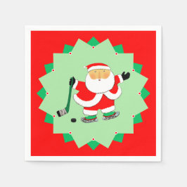 Christmas Holiday Hockey Party Pappersservett