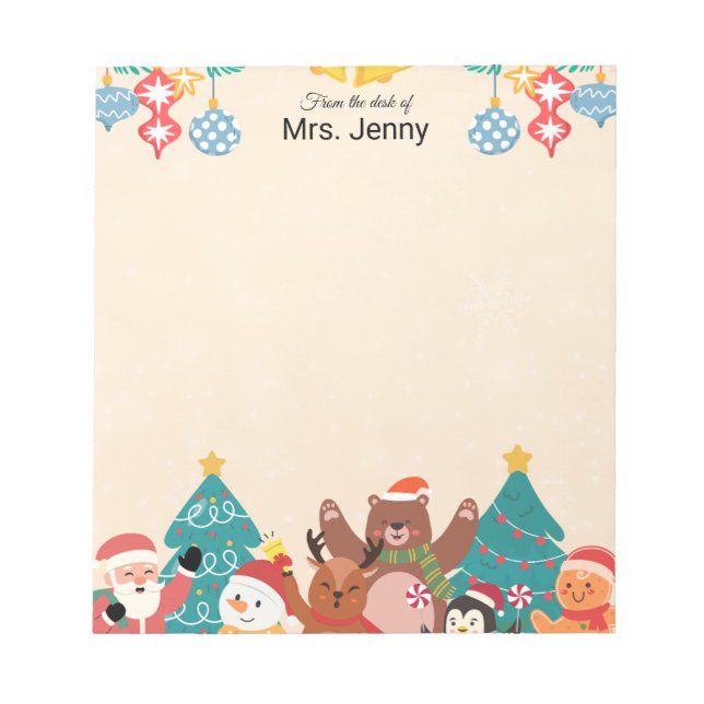 Christmas Holiday Lights Drawings Notepad Anteckningsblock (Framsida)