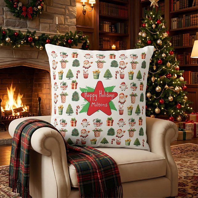 Christmas holiday modern simple winter  kudde (Skapare uppladdad)