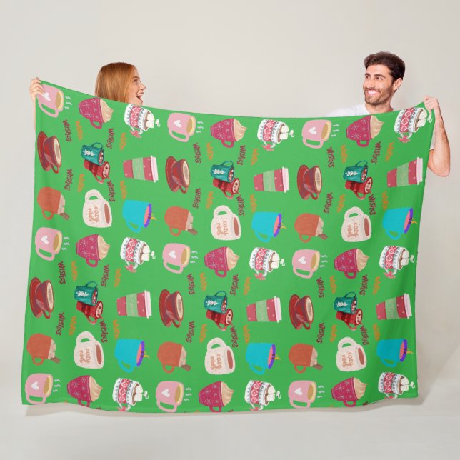 Christmas holiday mugs Fleece Blanket (På plats)