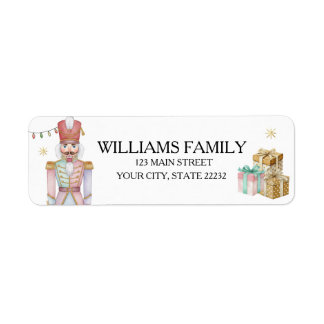 Christmas Holiday Nutcracker Address Label Returadress Etikett
