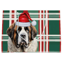 Christmas Holiday Plaid Saint Bernard Dog Lover