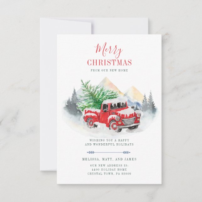Christmas Holiday Red Truck Moving Announcement (Framsida)