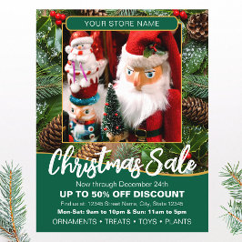 Christmas Holiday Sale Custom Photo Green Business Reklamblad