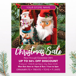 Christmas Holiday Sale Custom Photo Pink Business Reklamblad