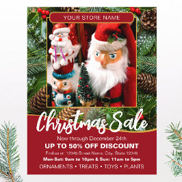 Christmas Holiday Sale Photo Deep Red Business Reklamblad