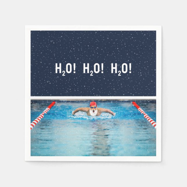Christmas Holiday Swimming Party Pappersservett (Framsidan)