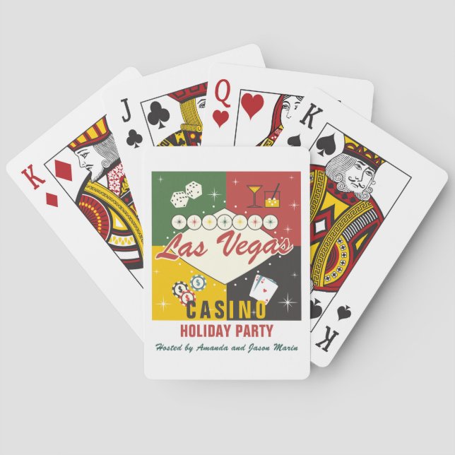 Christmas Holiday Vegas Casino Poker Night Party Casinokort (Baksidan)