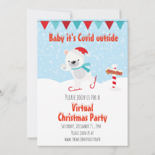 Christmas Holiday Virtuell Bebis det är Covid ute Inbjudningar