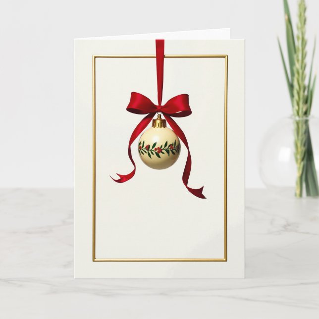 Christmas Holly Frame Card Kort (Framsida)