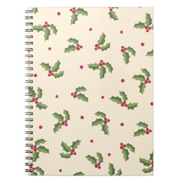 Christmas Holly Print Spiral Photo Notebook Anteckningsbok