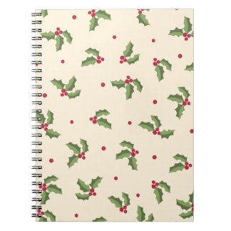 Christmas Holly Print Spiral Photo Notebook Anteckningsbok