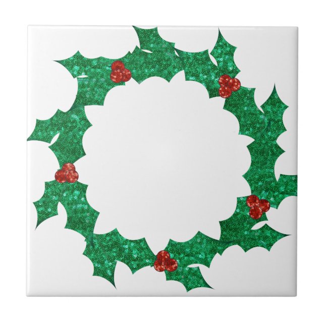 Christmas holly wans kakelplatta (Framsidan)