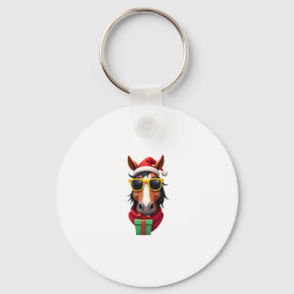 Christmas Horse Back Riding Santa Xmas Women Girls Nyckelring