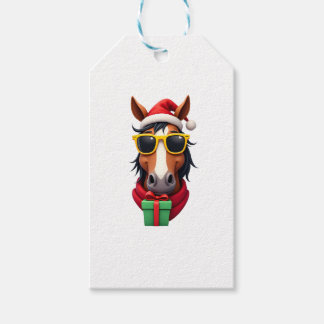 Christmas Horse Back Riding Santa Xmas Women Girls Presentetikett