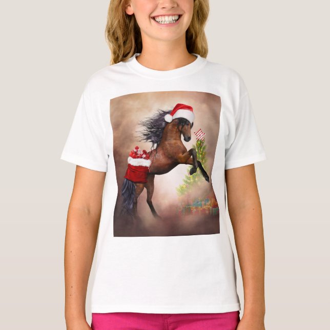 Christmas Horse T Shirt (Framsida)