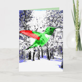 Christmas Hummingbird Kort